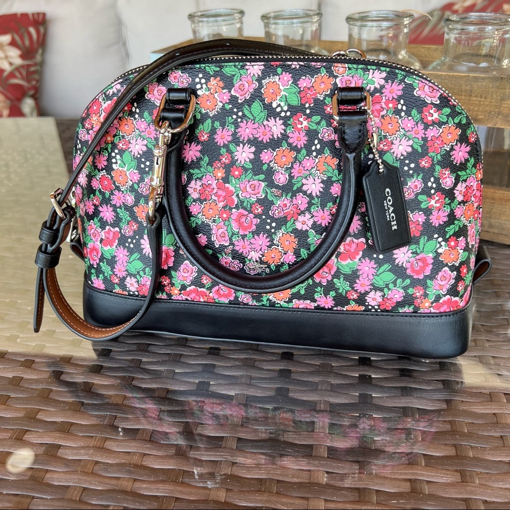 Coach Spring Sierra Floral Convertible Crossbody Satchel Like New!